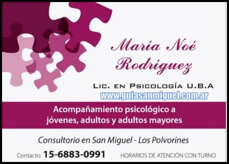 Lic Psicologia Maria Rodriguez San Miguel